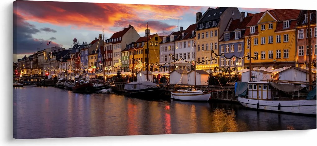 Kép - Nyhavn, Koppenhága (120x50 cm)