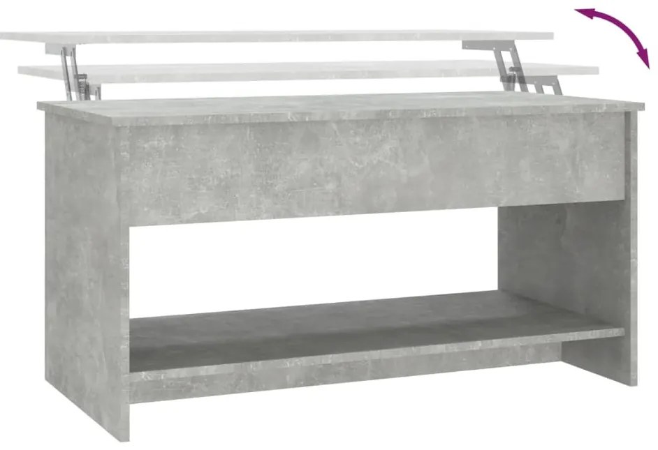 betonszürke szerelt fa dohányzóasztal 102x50x52,5 cm