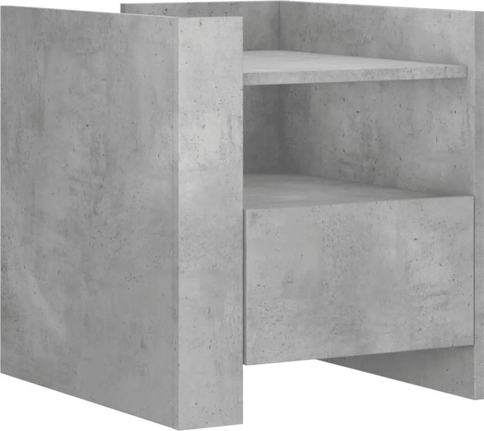 vidaXL betonszürke szerelt fa éjjeliszekrény 45 x 50 x 50 cm