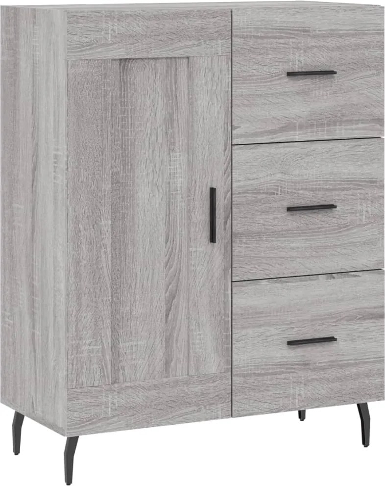 vidaXL szürke sonoma színű szerelt fa tálalószekrény 69,5 x 34 x 90 cm