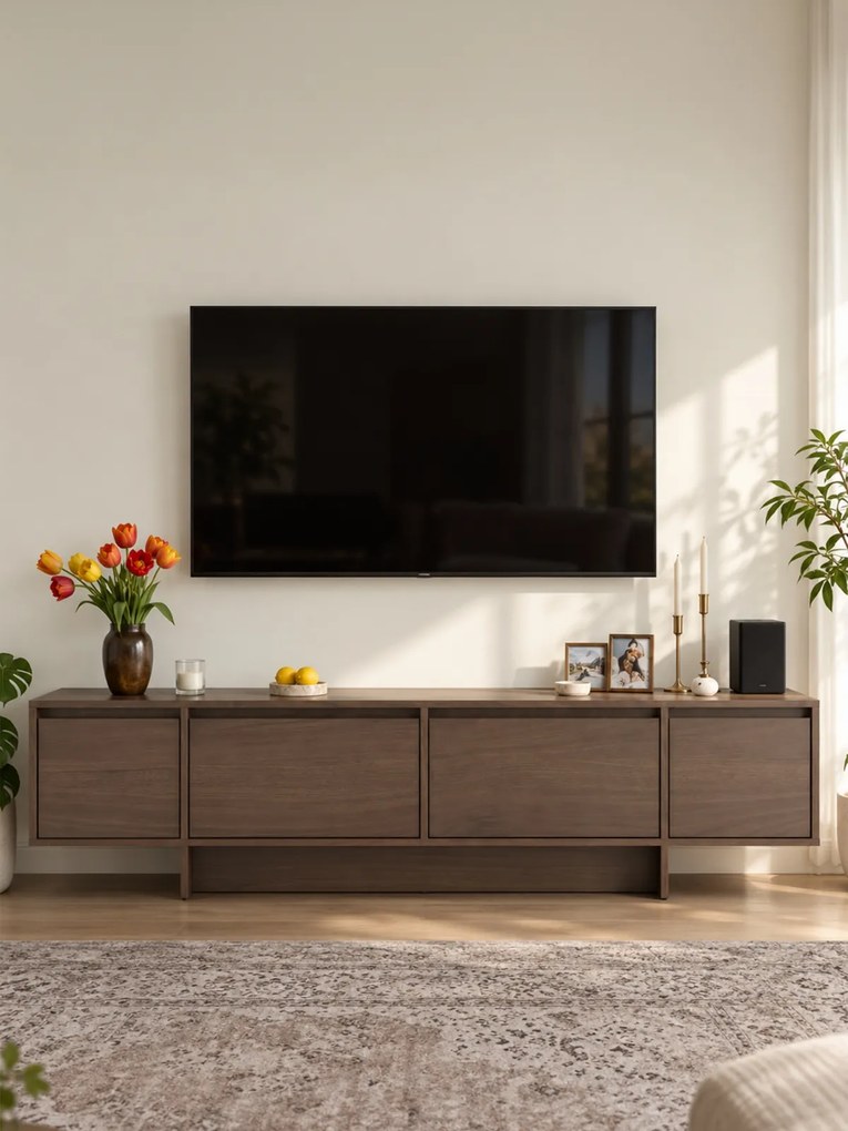 Zolia négyajtós TV szekrény 180 cm - elegant dió