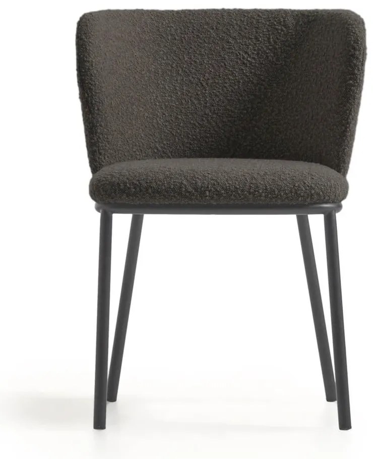 Fekete kárpitozott étkezőfotel Ciselia – Kave Home