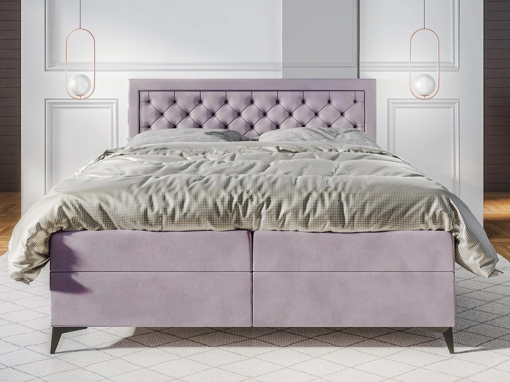 Egyszemélyes ágy Boxspring 120 cm Lavande (levendula) (matraccal és tárolóhellyel). Akció -16%. 1043405