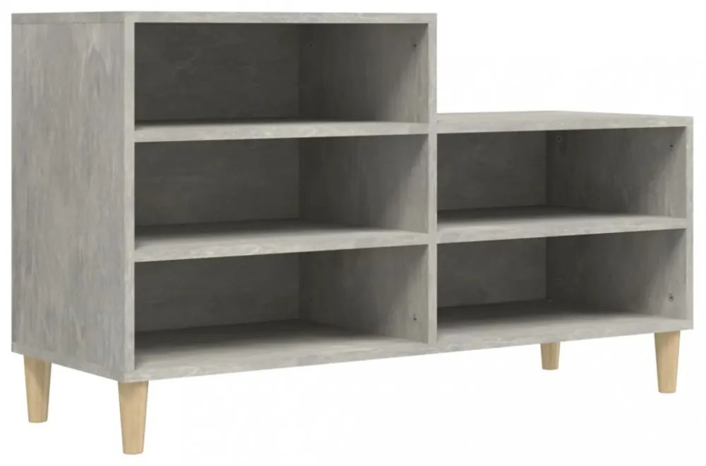 betonszürke szerelt fa cipőszekrény 102x36x60 cm