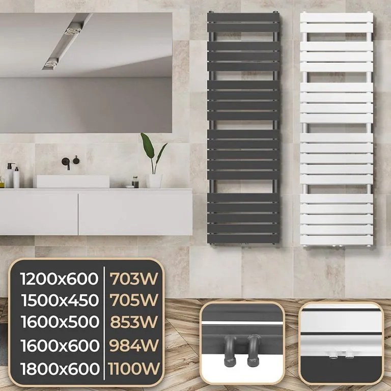 AQUAMARIN Fürdőszoba radiátor  180 x 60 cm fehér