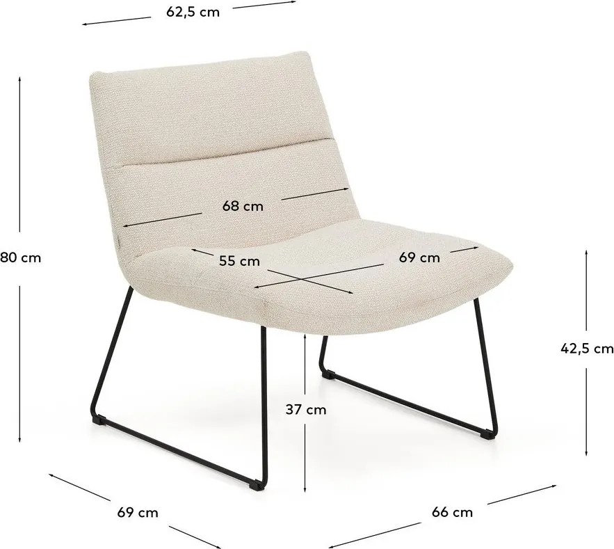 Bézs zsenília fotel Asen – Kave Home