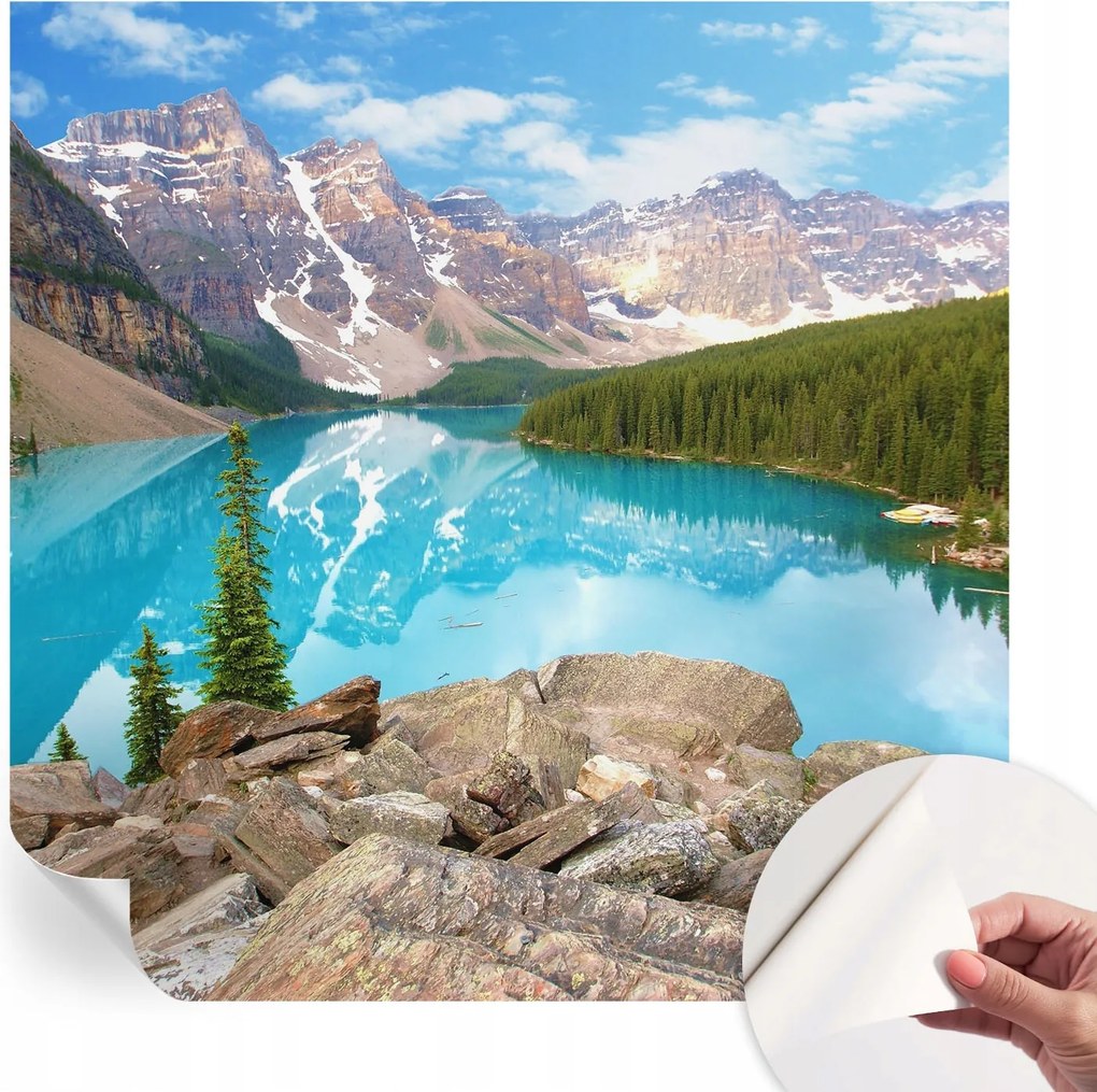 Design fali fotótapéta öntapadós kék tó 250x250