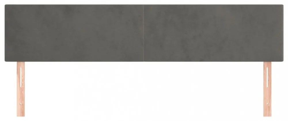 2 db sötétszürke bársony fejtámla 100x5x78/88 cm