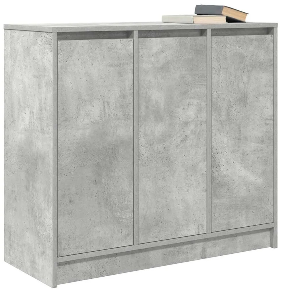 betonszürke szerelt fa tálalószekrény 85x34x76 cm
