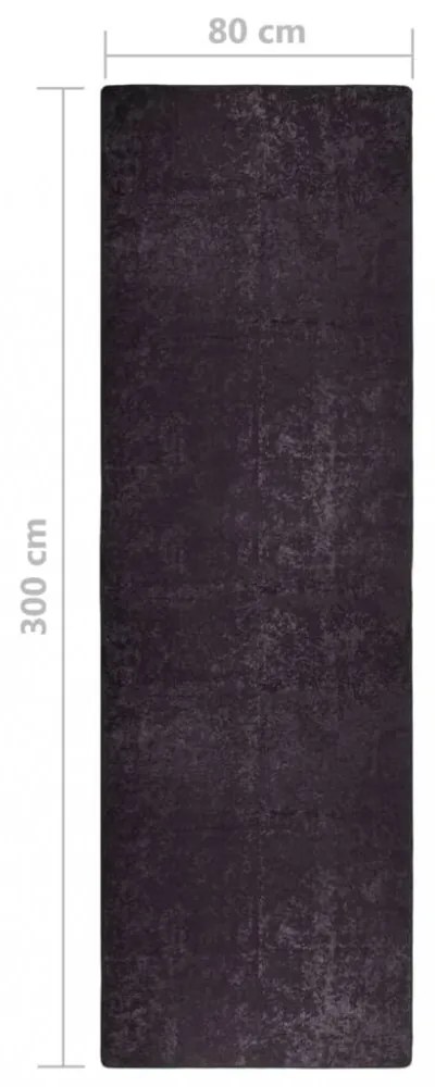 antracitszürke csúszásmentes mosható szőnyeg 80 x 300 cm