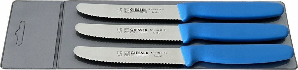 Giesser 3 db-os késkészlet 8365M világoskék 11cm