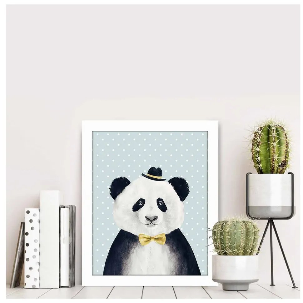 Panda dekoratív kép, 28,5 x 23,5 cm