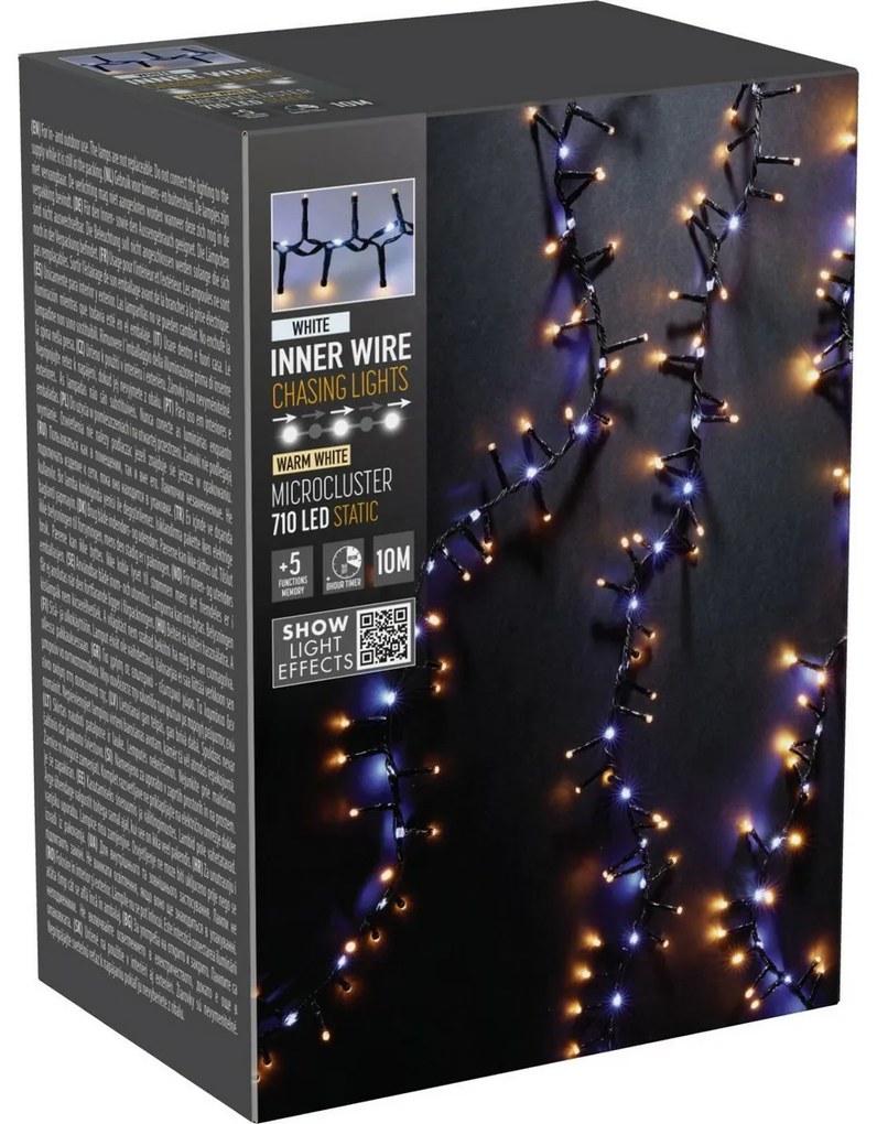 Kültéri fényfüzér Waterfall, 10 m, 710 L LED,meleg és hideg fehér, időzítő, IP44, 10 m