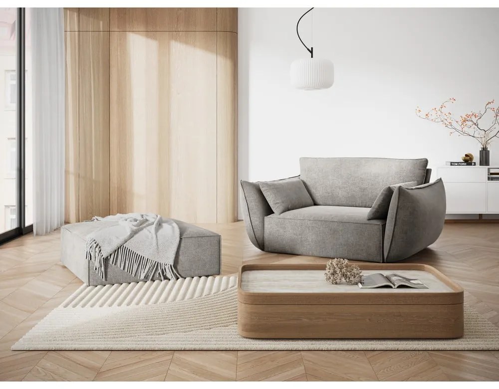 Világosszürke fotel Vanda – Mazzini Sofas