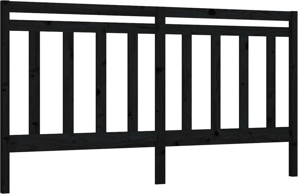 vidaXL fekete tömör fenyőfa ágyfejtámla 206 x 4 x 100 cm