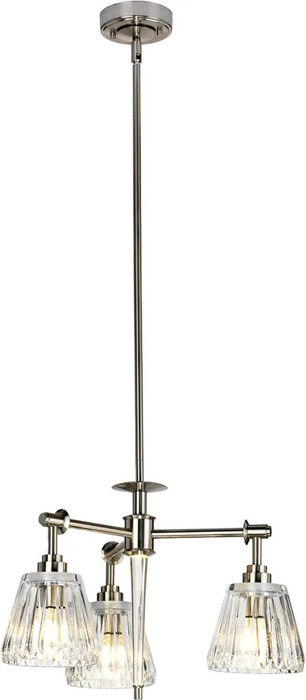 Elstead glamour modern LED függeszték agatha nikkel átlátszó elsbath-agatha3p-bn IP44