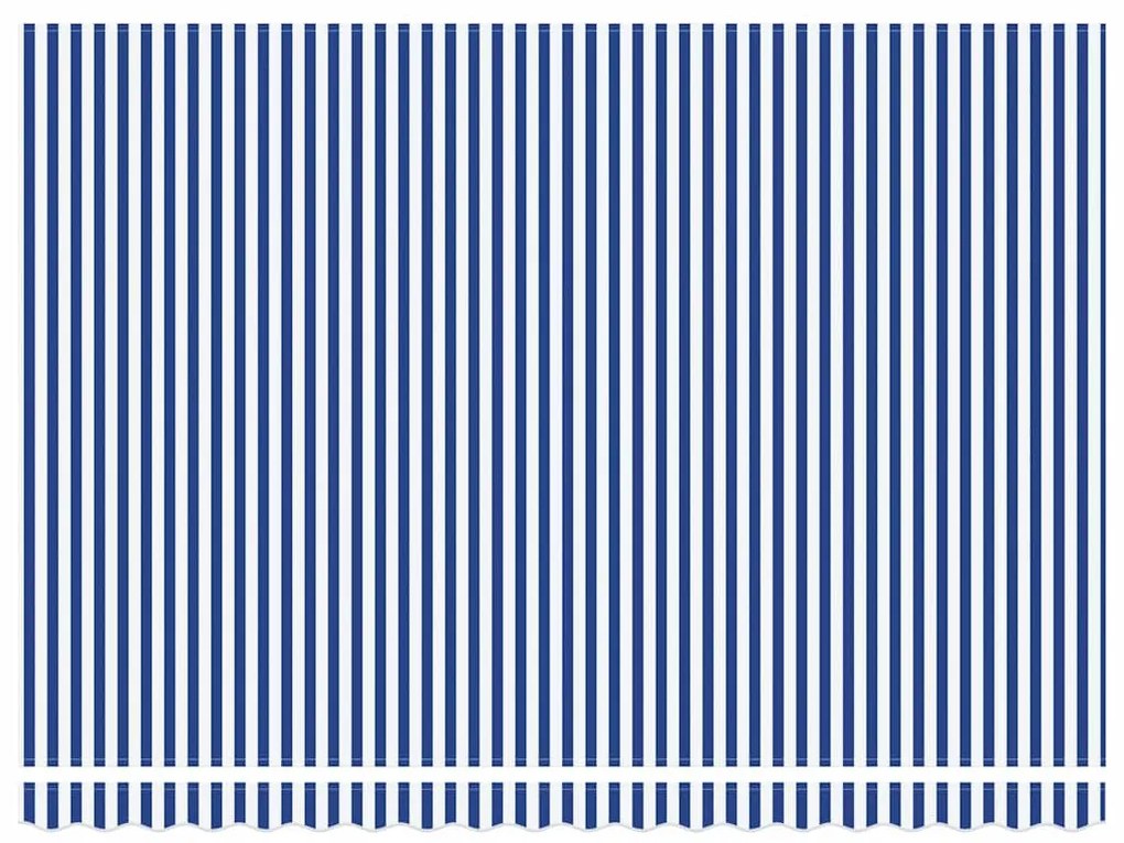 Behúzható napellenző Kék és fehér 450 × 300 cm szövet