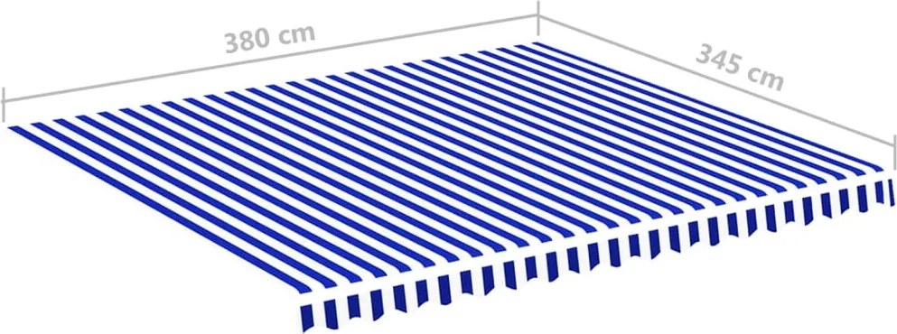 Kék és fehér csere napellenző ponyva 4 x 3,5 m