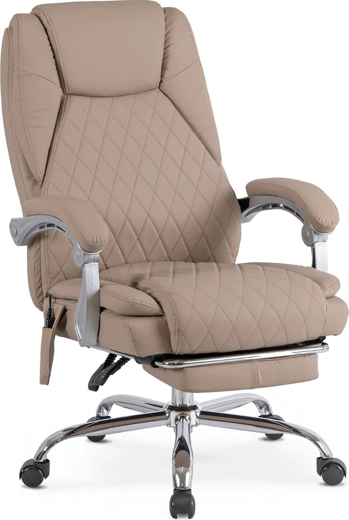 GIORGIO irodai masszázsfotel, bézs műbőr