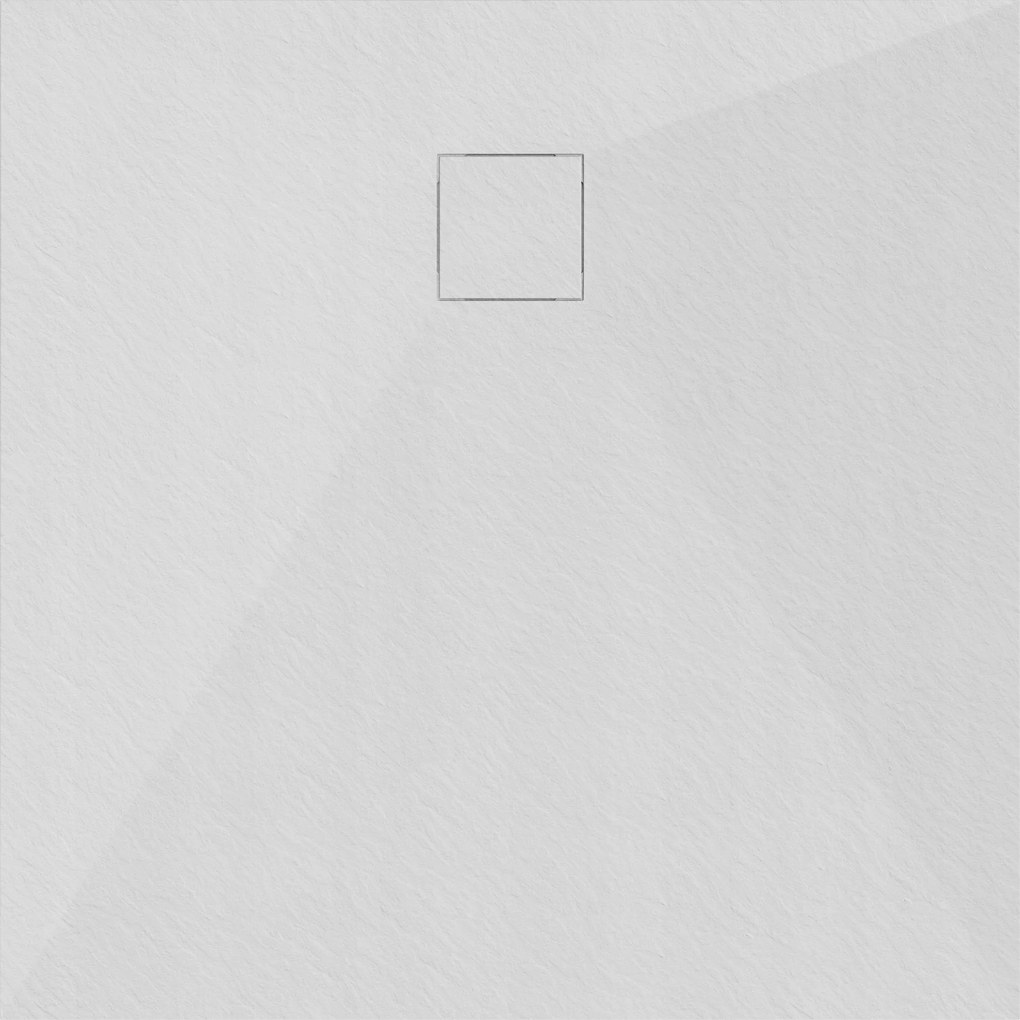 Zuhanytálca Szögletes 90x90 Kő Mintás 2,6 CM Fehér Szifon