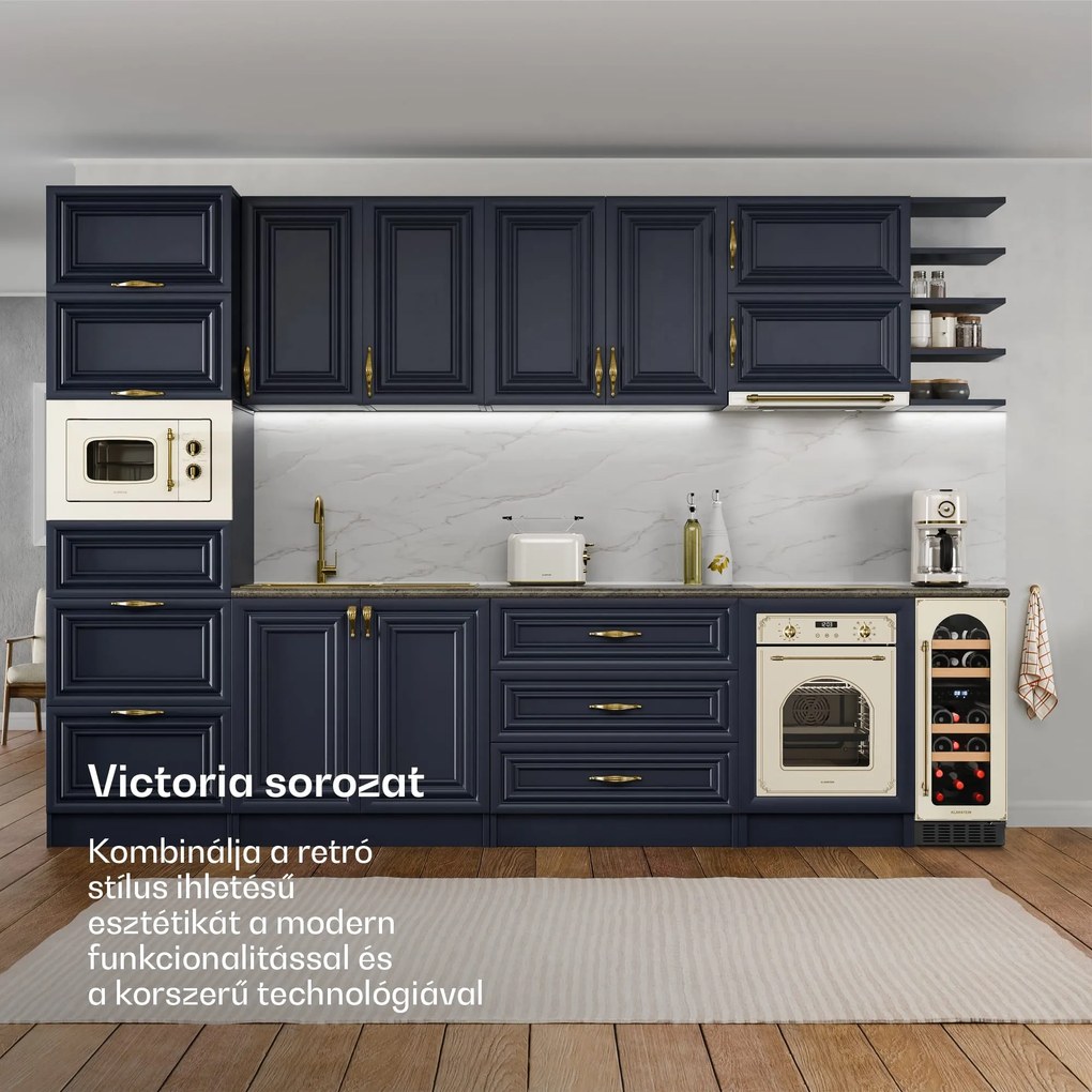 Klarstein Vinovilla Victoria 17 Duo borhűtő, 2 hűtési zóna, Touch control, 17 palack, 4 polc