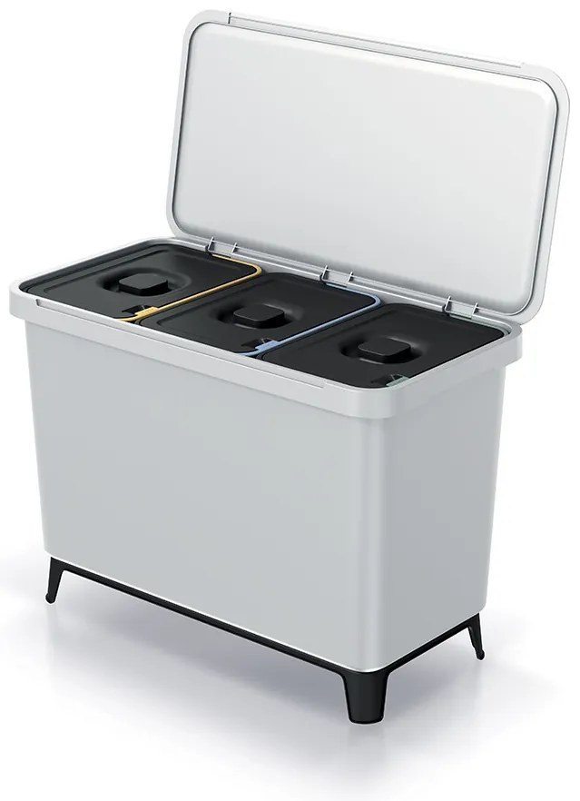 Prosperplast SYSTEMA szemetes kuka 3x10l hamuszínű