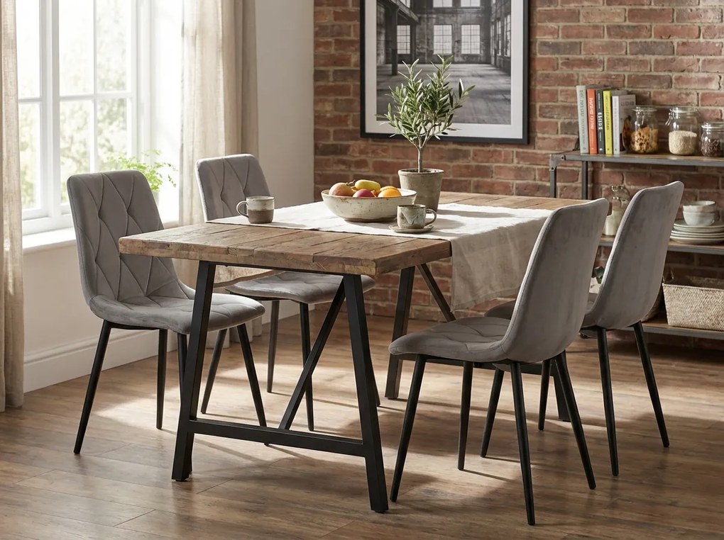 Szürke bársonyszék LIBRA EZÜST SZÜRKE fekete lábakkal