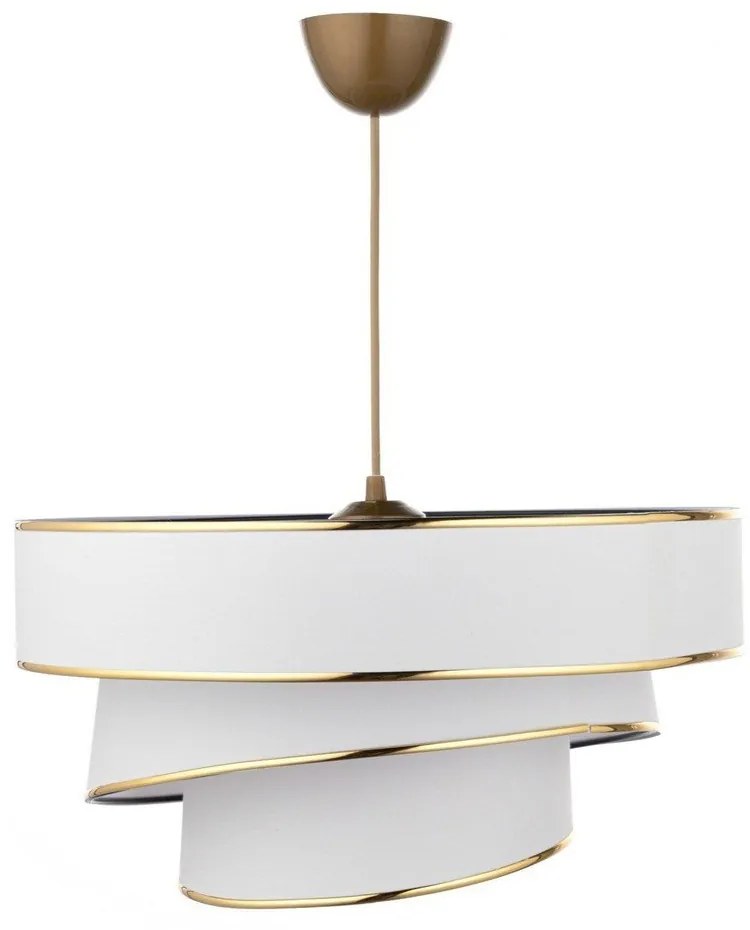 Fehér-aranyszínű függőlámpa textil búrával ø 40 cm Couper – Opviq lights