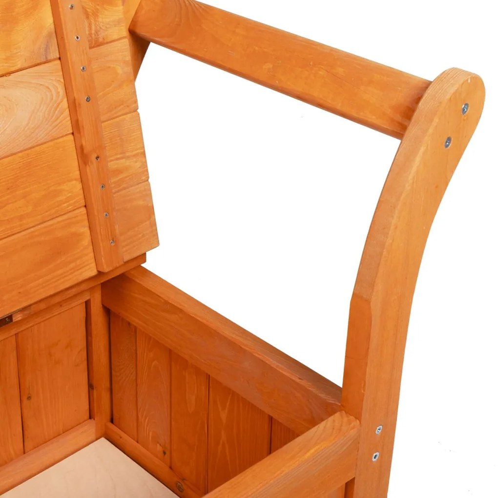 Kerti Tároló Pad Barna 119 x 76 x 44cm Tömör fenyőfa