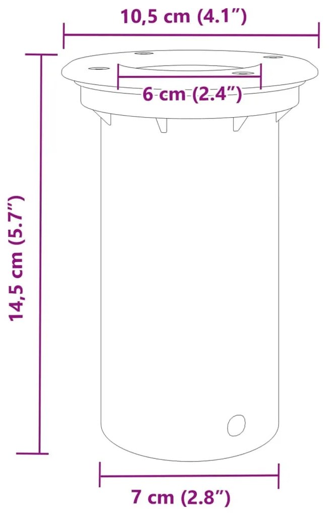 fekete kerek öntött alumínium kültéri talajlámpa 10,5 x 10,5 cm