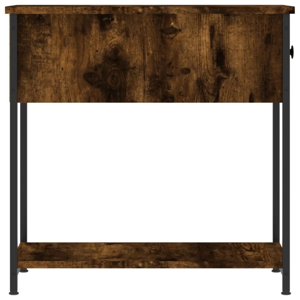 füstös tölgy színű szerelt fa éjjeliszekrény 30x60x60 cm