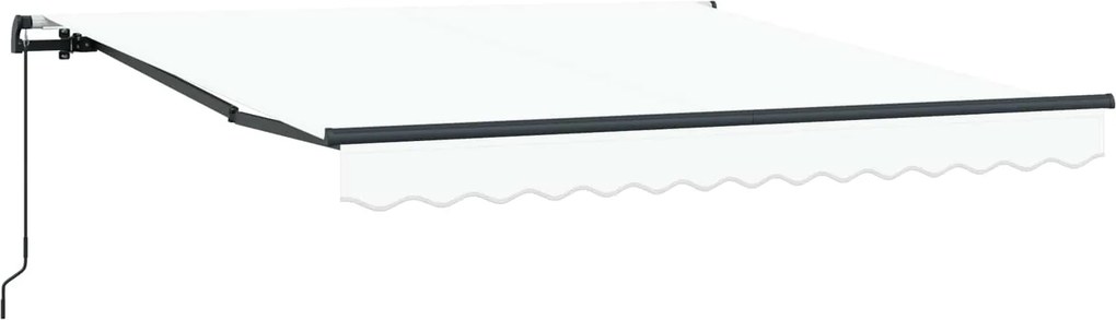vidaXL Behúzható napellenző Fehér 350 x 250 cm Poliészter és acél