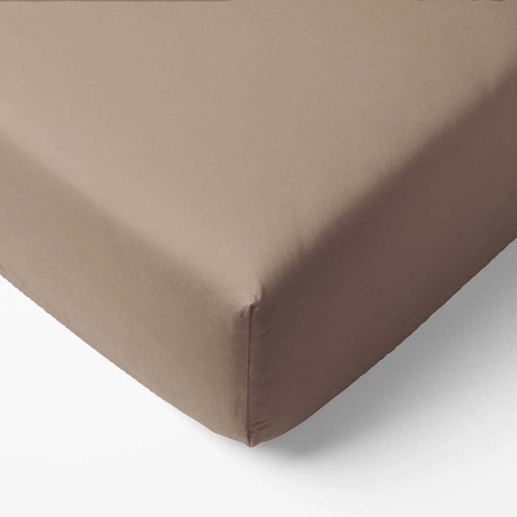 Goldea körgumis pamut lepedő - kávébarna 80 x 200 cm