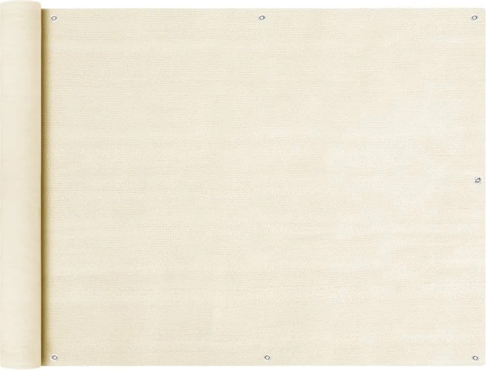 vidaXL krémszínű HDPE erkélytakaró 90 x 600 cm