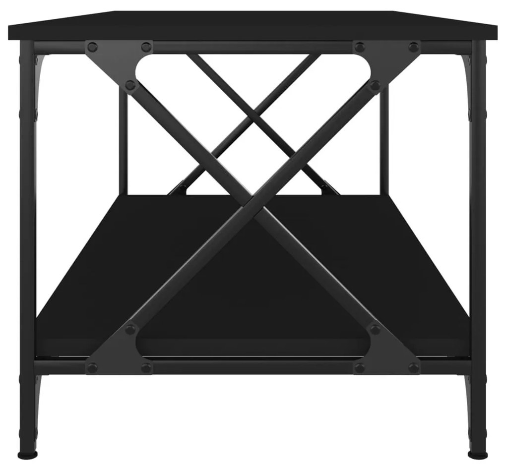 Fekete szerelt fa dohányzóasztal 100 x 50 x 45 cm