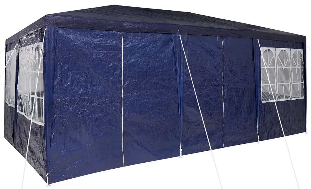 Parti sátor 10 oldalfallal Kék 6x4 m PE