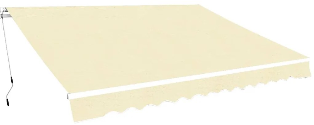 vidaXL kézi működtetésű összecsukható napellenző, krémszínű, 400 cm