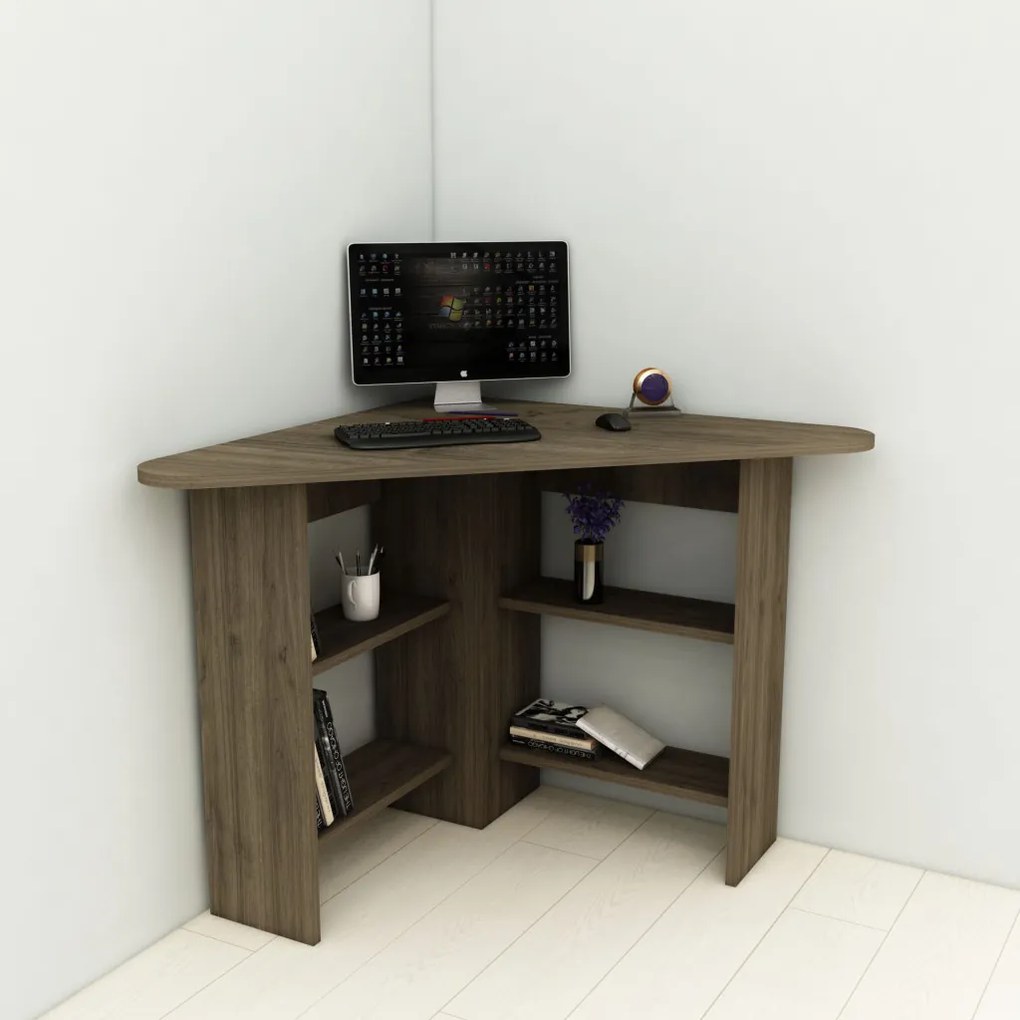 Corner íróasztal, dió, 80 cm