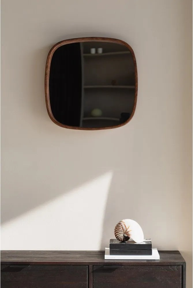 Fali tükör tömörfa kerettel 50x50 cm Nyko – White Label