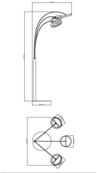 Globo 67179S1 - LED dimmelhető érintős állólámpa DELLA 48W/230V 3000/4000/6000K