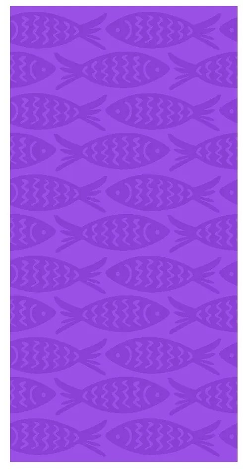 Lila pamut strandtörölköző 70x140 cm Fishes – B.E.S.