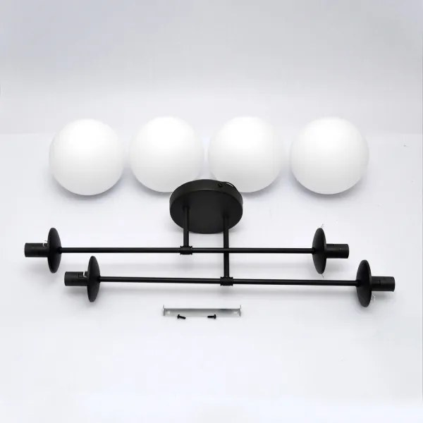 Felületre szerelhető csillár MOON 4xE27/15W/230V fekete