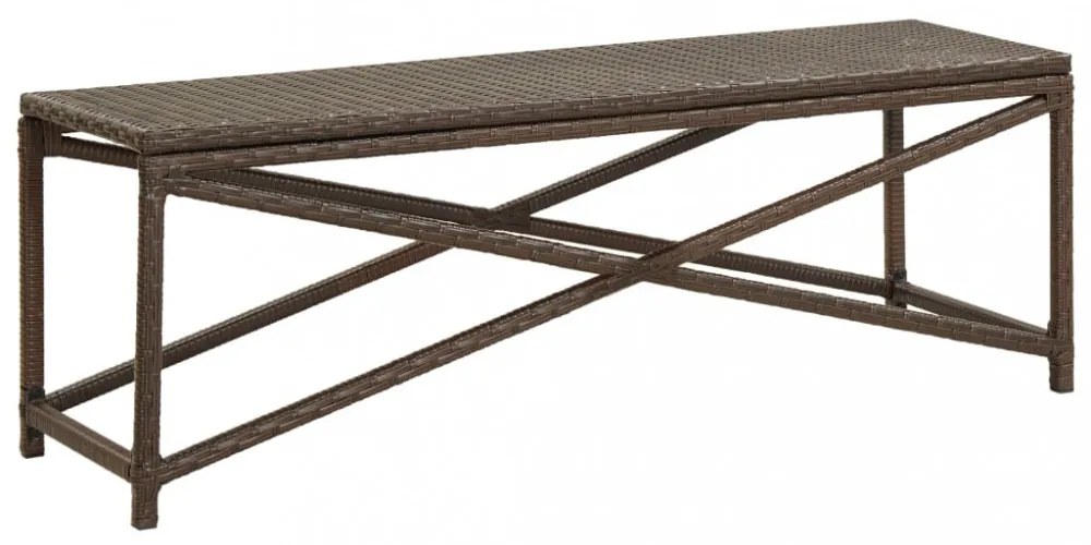 barna polyrattan kerti pad 120 cm