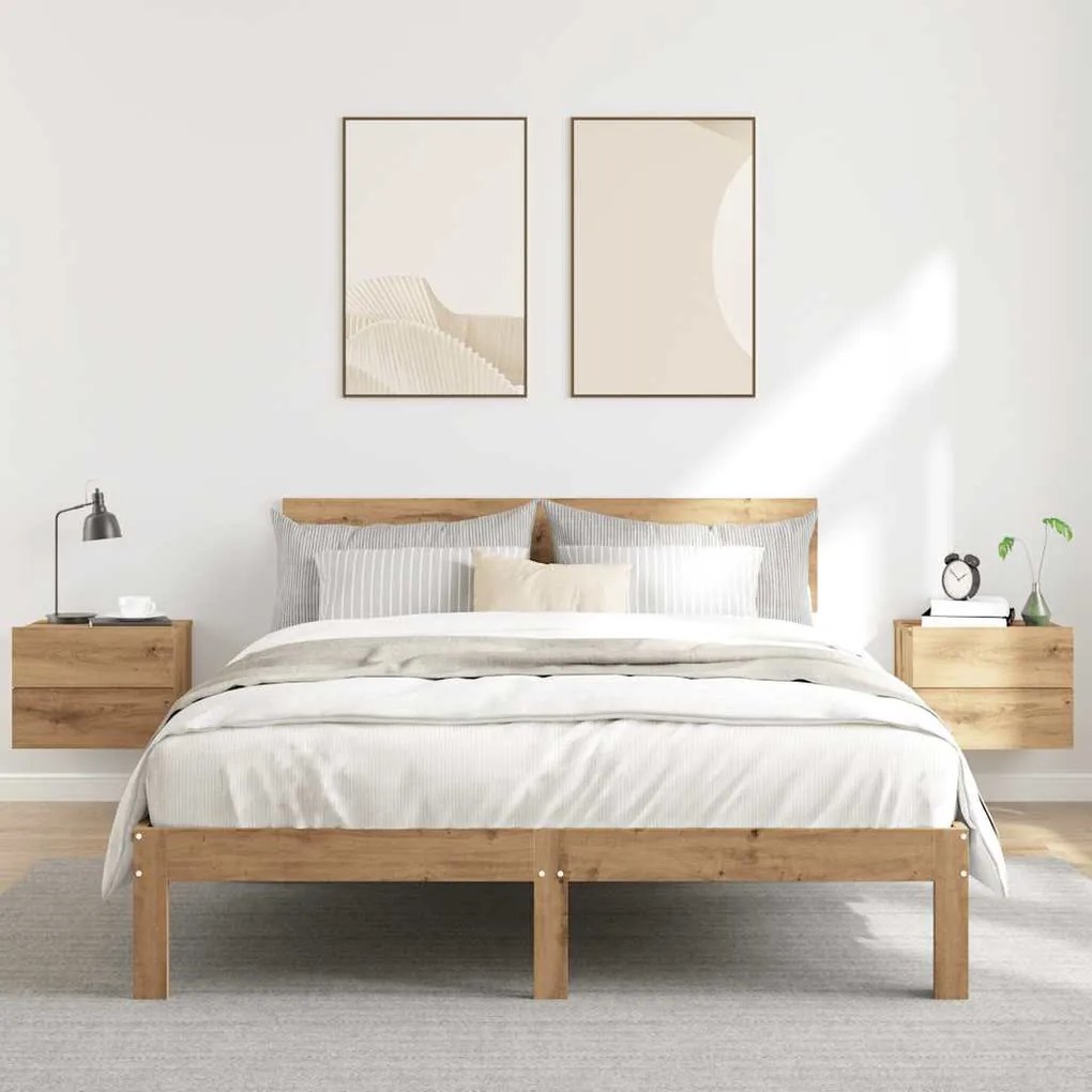 2 db kézműves tölgy fali szerelhető éjjeliszekrény 40x32x30 cm