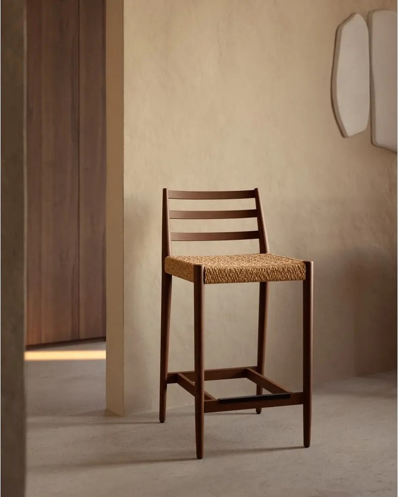 Barna-natúr színű tölgyfa bárszék (ülésmagasság 65 cm) Analy – Kave Home