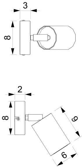 Fali spotlámpa BELLO 1xGU10/8W/230V fekete