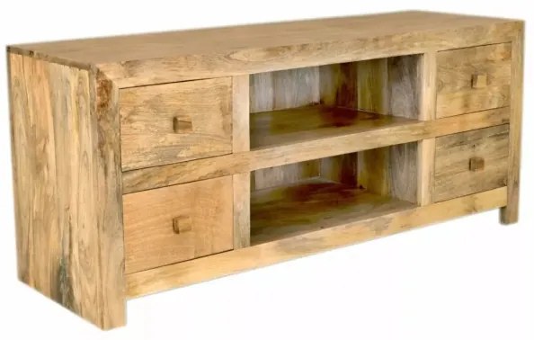 TV asztal HINA 60x140 cm tömör fa/mangó fa