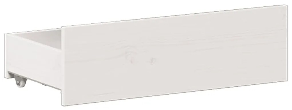 fehér tömör fenyőfa ágy matrac nélkül fejtámlával 200 x 200 cm