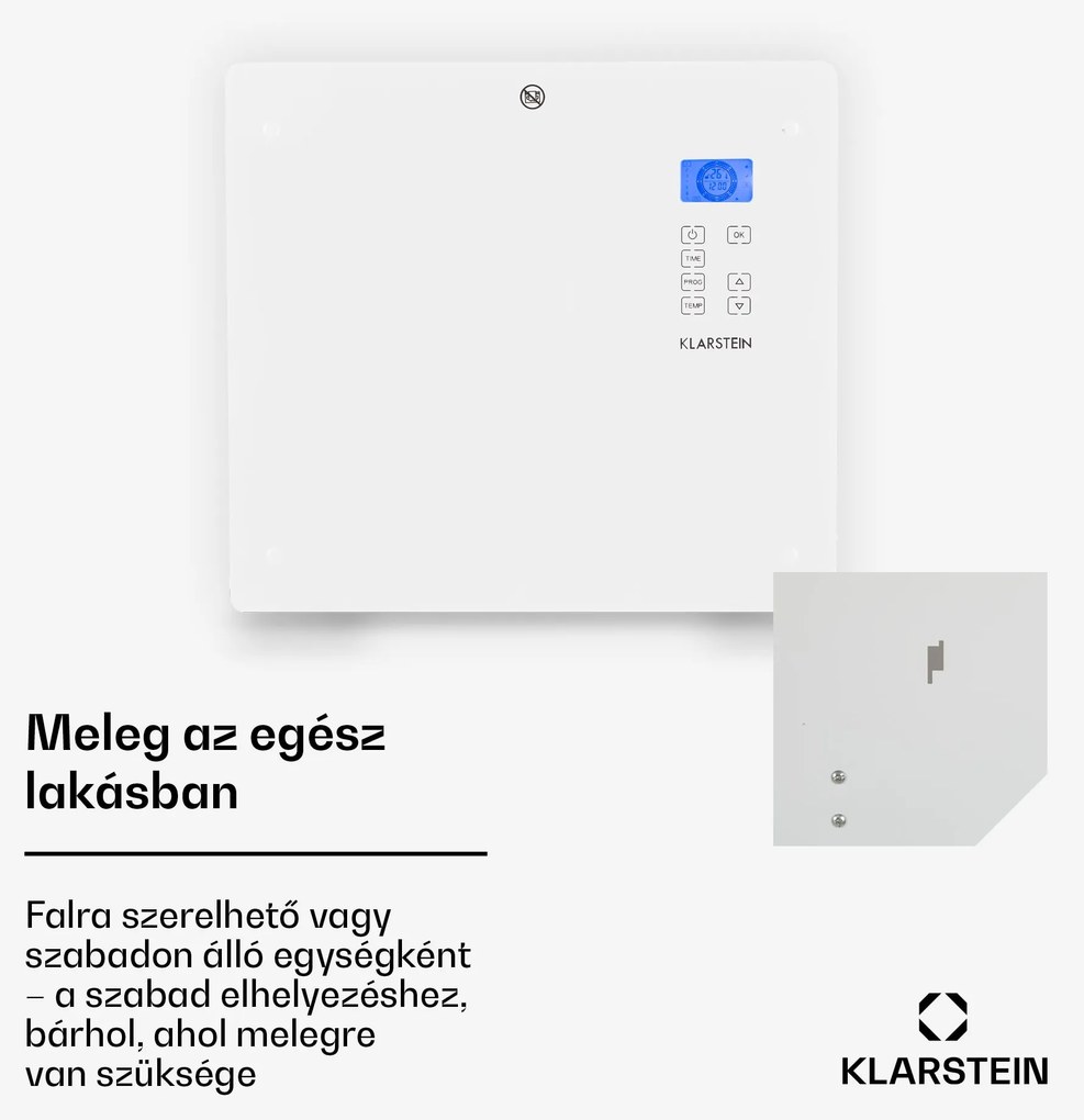 Klarstein Norderney, konvektor, 1000 W termosztát, időzítő, 20 m², fehér