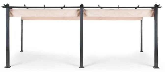 Blumfeldt Pantheon, pergola, 3 x 6 m, alumínium, napellenző, poliészter, bézs